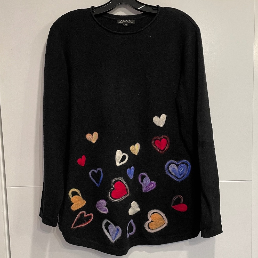 Charlie B felted heart woman’s sweater